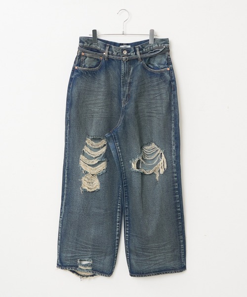 【お年玉セール特価】 セール】WEGO/スーパーバギーデストロイデニム（デニムパンツ パンツ