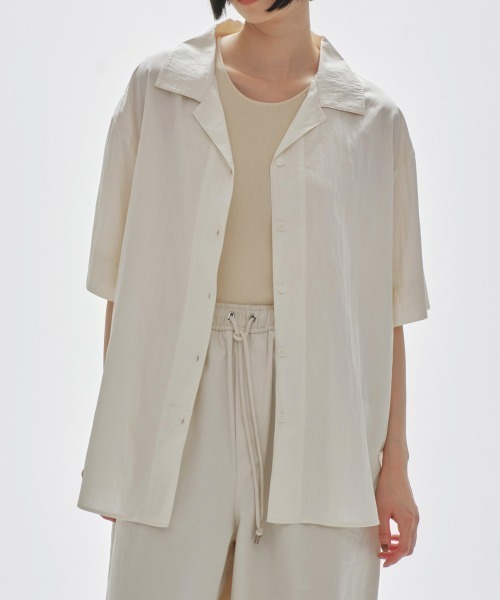 TODAYFUL(トゥデイフル)の「Halfsleeve Crape Shirts(シャツ/ブラウス・レディース・キナリ/ベビーピンク/チャコールグレー/ターコイズブルー・FREE)」の2枚目の写真