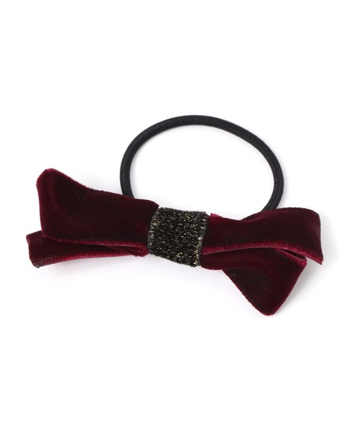 BAYFLOW（ベイフロー）の「ベロアリボンゴム（ヘアゴム・レディース・ネイビー/グレー/ブラック/ボルドー・FREE）」の4枚目の写真