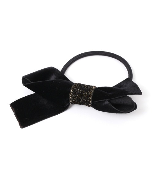 BAYFLOW（ベイフロー）の「ベロアリボンゴム（ヘアゴム・レディース・ネイビー/グレー/ブラック/ボルドー・FREE）」の2枚目の写真