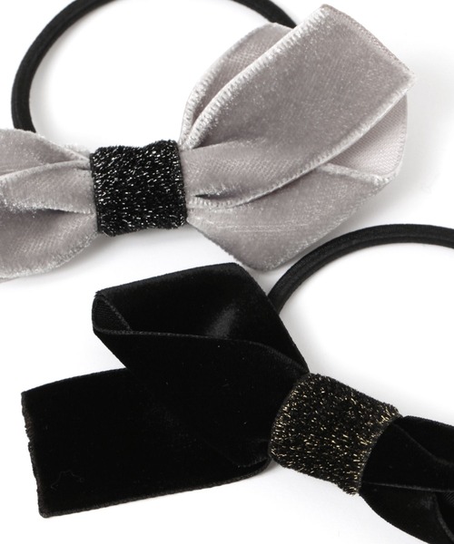 BAYFLOW（ベイフロー）の「ベロアリボンゴム（ヘアゴム・レディース・ネイビー/グレー/ブラック/ボルドー・FREE）」の5枚目の写真