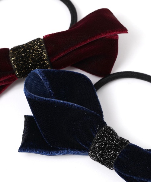 BAYFLOW（ベイフロー）の「ベロアリボンゴム（ヘアゴム・レディース・ネイビー/グレー/ブラック/ボルドー・FREE）」の6枚目の写真