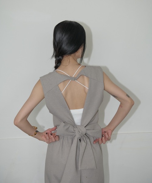 AIC.（エーアイシー）の「【再入荷】パッド付きバッククロスブラトップ（キャミソール・レディース・ダークグレー/ブラック/オフホワイト・FREE）」の14枚目の写真