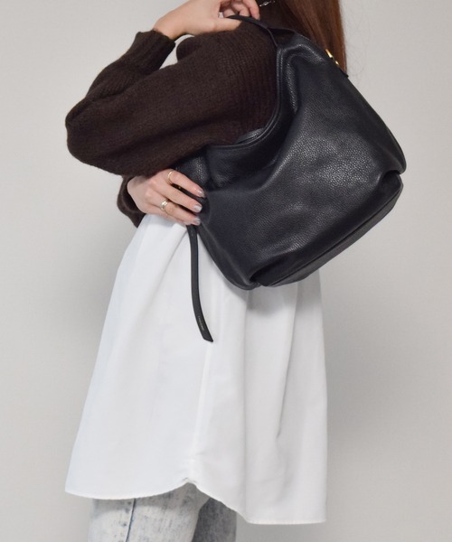 LORISTELLA(ロリステッラ)の「【LORISTELLA】ソフトレザーハンドバッグ(Q46345)(ハンドバッグ・レディース・ブラック/グレー・ALL)」の10枚目の写真