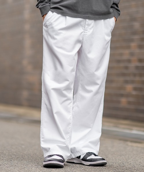 improves(インプローブス)の「ワイド チノ イージーパンツ(チノパンツ・メンズ・ブラック/ベージュ/ネイビー/スミクロ/ホワイト・MEDIUM/LARGE)」の2枚目の写真
