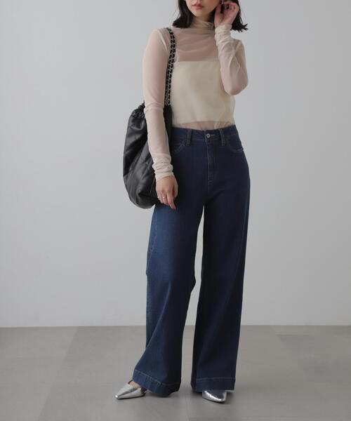 FREE'S MART（フリーズマート）の「◆シースルーハイネックカットソー（Tシャツ/カットソー・レディース・ホワイト/ブルー/ブラック・FREE）」の13枚目の写真