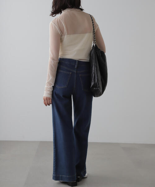 FREE'S MART（フリーズマート）の「◆シースルーハイネックカットソー（Tシャツ/カットソー・レディース・ホワイト/ブルー/ブラック・FREE）」の15枚目の写真