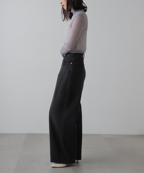 FREE'S MART（フリーズマート）の「◆シースルーハイネックカットソー（Tシャツ/カットソー・レディース・ホワイト/ブルー/ブラック・FREE）」の9枚目の写真