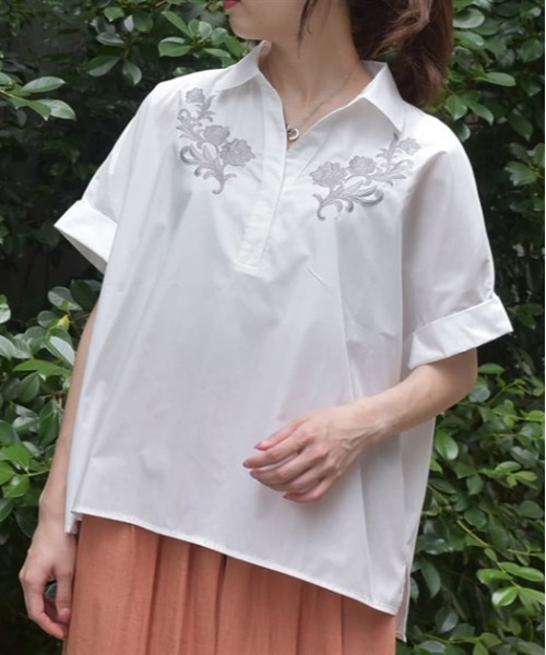 トップス aigue-marine Triacetate Polyester Georgette