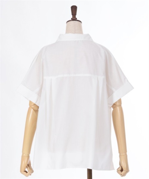 axes femme（アクシーズファム）の「刺繍入りスキッパーシャツ（シャツ/ブラウス・レディース・ホワイト/サックスブルー/カーキ・FREE）」の9枚目の写真