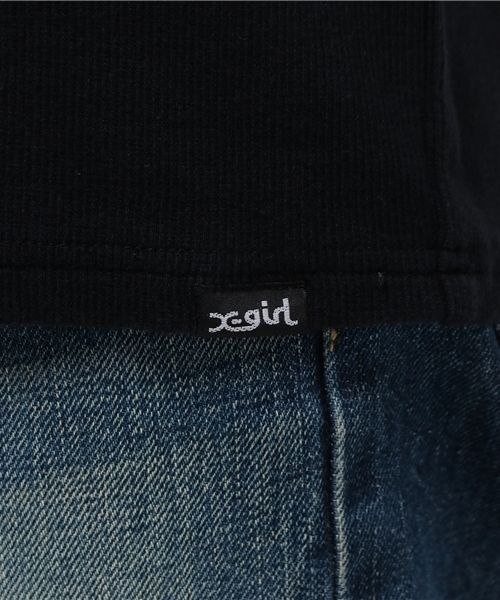 X-girl（エックスガール）の「BASIC SLIM TURTLENECK TOP（Tシャツ/カットソー・レディース・アッシュ/ブラック/ホワイト/ネイビー・1/2）」の11枚目の写真