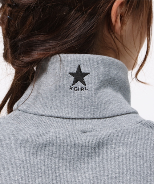 X-girl（エックスガール）の「BASIC SLIM TURTLENECK TOP（Tシャツ/カットソー・レディース・アッシュ/ブラック/ホワイト/ネイビー・1/2）」の13枚目の写真