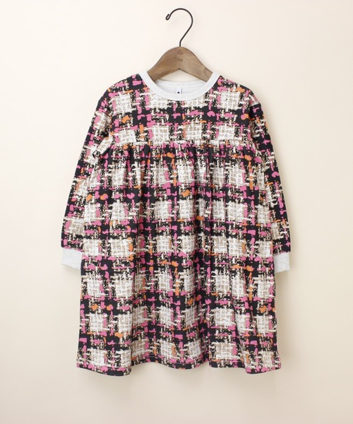 【セール】ふわふわ裏毛ツィードワンピース（ワンピース）｜maarook（マルーク）