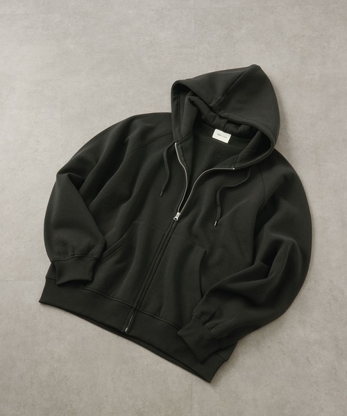 EMMA CLOTHES（エマクローズ）の「ラグランバルーンスリーブオーバーサイズZIPパーカー（パーカー・メンズ・ブラウン/ライトグレー/チャコールグレー/ブラック/ネイビー/グレイッシュベージュ・L/M）」の9枚目の写真