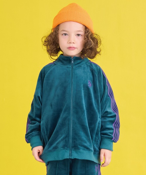 BIG FIELD（ビッグフィールド）の「ベロアトラックジャケット（ジャージ・キッズ・グレー/ネイビー/グリーン・120/110/100/150/140/130/90）」の3枚目の写真