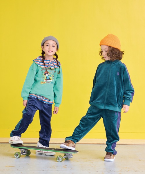 BIG FIELD（ビッグフィールド）の「ベロアトラックジャケット（ジャージ・キッズ・グレー/ネイビー/グリーン・120/110/100/150/140/130/90）」の12枚目の写真