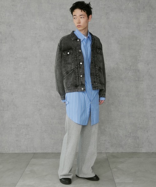 THE STANDARD（ザスタンダード）の「WEGO/デニムトラッカージャケット（デニムジャケット・メンズ・スカイブルー/ブラック系3・MEDIUM/LARGE）」の17枚目の写真