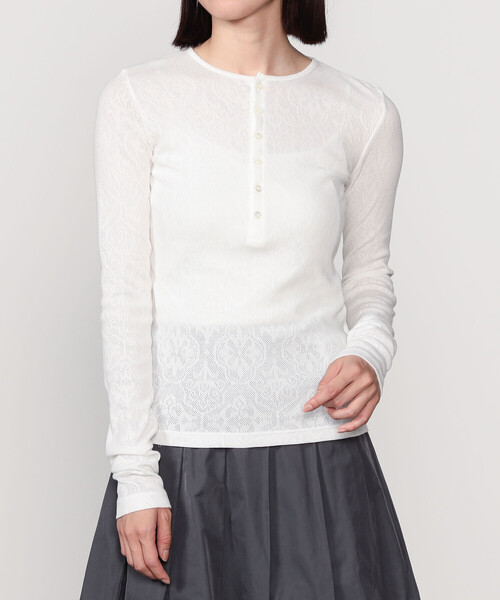 INSCRIRE（アンスクリア）の「INSCRIRE | コットンレース 長袖ヘンリー