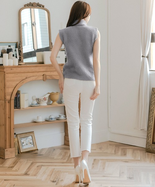 ジュリアブティック JULIA BOUTIQUE ふわふわシャギータートルネックニットトップス [24525 ノースリーブ ミドル丈 無地 タートルネ ジュリアブティック JULIA BOUTIQUE ふわふわシャギー