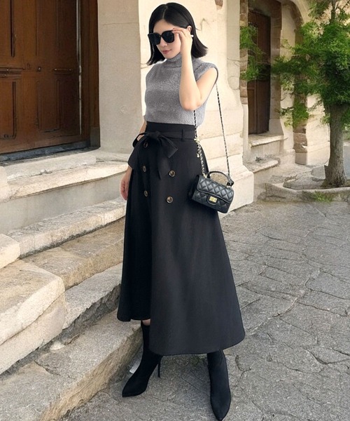 Julia Boutique（ジュリアブティック）の「ふわふわシャギー タートルネック ノースリーブニットトップス（ニット/セーター・レディース・ブラック/グレー/オフホワイト・ONE）」の5枚目の写真