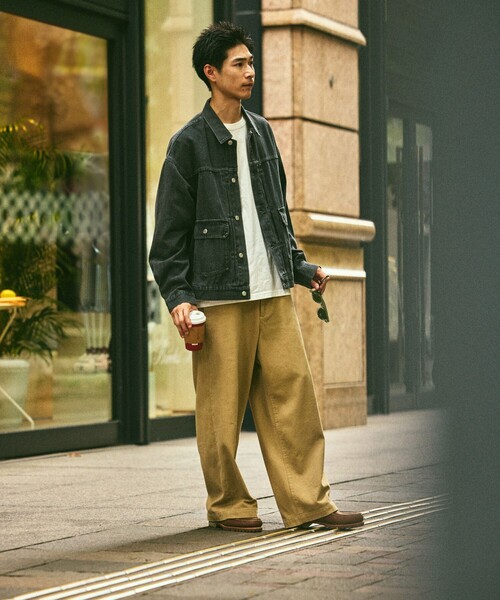 FREAK'S STORE(フリークスストア)の「限定展開 ビッグシルエット デニムジャケット(デニムジャケット・メンズ・ブルー/チャコールグレー×ブラック/チャコールグレー/ブラック/ネイビー・SMALL/MEDIUM/LARGE)」の18枚目の写真