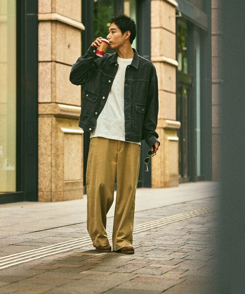 FREAK'S STORE(フリークスストア)の「限定展開 ビッグシルエット デニムジャケット(デニムジャケット・メンズ・ブルー/チャコールグレー×ブラック/チャコールグレー/ブラック/ネイビー・SMALL/MEDIUM/LARGE)」の19枚目の写真