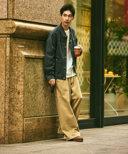 FREAK'S STORE(フリークスストア)の「限定展開 ビッグシルエット デニムジャケット(デニムジャケット・メンズ・ブルー/チャコールグレー×ブラック/チャコールグレー/ブラック/ネイビー・SMALL/MEDIUM/LARGE)」の10枚目の写真