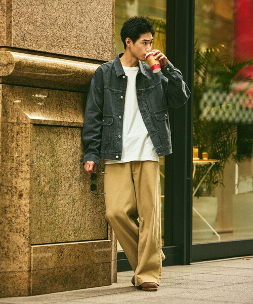 FREAK'S STORE(フリークスストア)の「限定展開 ビッグシルエット デニムジャケット(デニムジャケット・メンズ・ブルー/チャコールグレー×ブラック/チャコールグレー/ブラック/ネイビー・SMALL/MEDIUM/LARGE)」の11枚目の写真