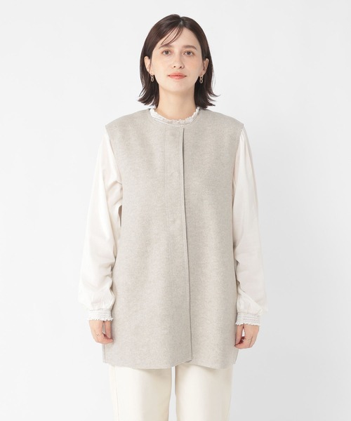 セール】ニードルパンチクルーネックジレ（ベスト）｜studio CLIP