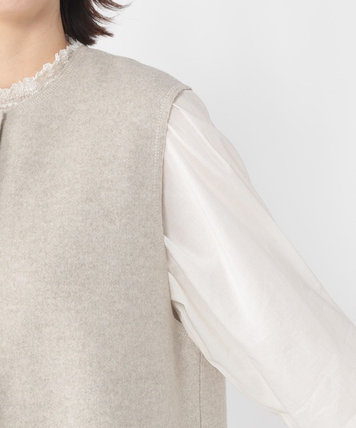 セール】ニードルパンチクルーネックジレ（ベスト）｜studio CLIP