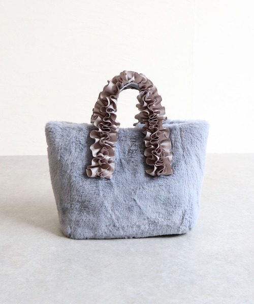 T・S・L(ティーエスエル)の「フリルハンドルファートートバッグ(トートバッグ・レディース・レオパード/アイボリー/サックスブルー/チャコールグレー・FREE)」の12枚目の写真