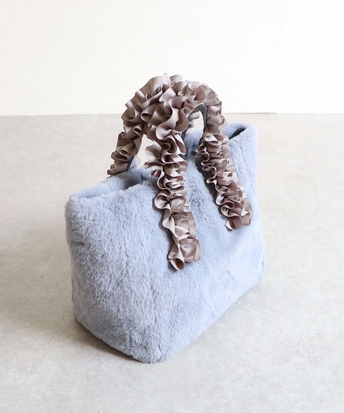 T・S・L(ティーエスエル)の「フリルハンドルファートートバッグ(トートバッグ・レディース・レオパード/アイボリー/サックスブルー/チャコールグレー・FREE)」の13枚目の写真