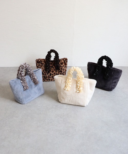 T・S・L(ティーエスエル)の「フリルハンドルファートートバッグ(トートバッグ・レディース・レオパード/アイボリー/サックスブルー/チャコールグレー・FREE)」の18枚目の写真