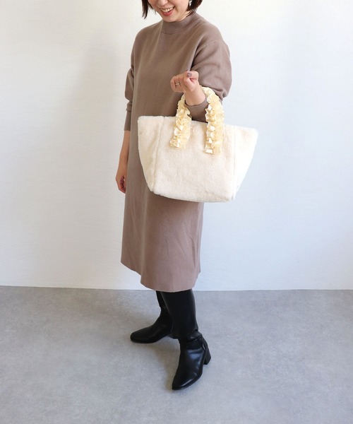 T・S・L(ティーエスエル)の「フリルハンドルファートートバッグ(トートバッグ・レディース・レオパード/アイボリー/サックスブルー/チャコールグレー・FREE)」の20枚目の写真