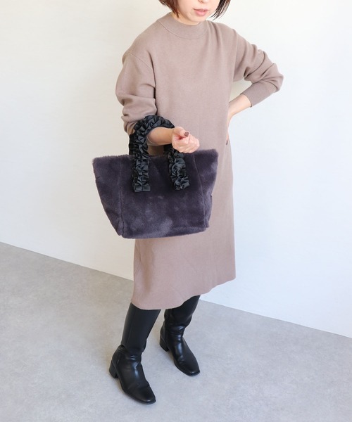 T・S・L(ティーエスエル)の「フリルハンドルファートートバッグ(トートバッグ・レディース・レオパード/アイボリー/サックスブルー/チャコールグレー・FREE)」の22枚目の写真