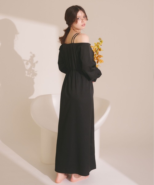 fupel（フぺル）の「One-shoulder asymmetric onepiece  / ワンショルアシンメトリーワンピース（ワンピース・レディース・ボルドー/ブラック・FREE）」の19枚目の写真