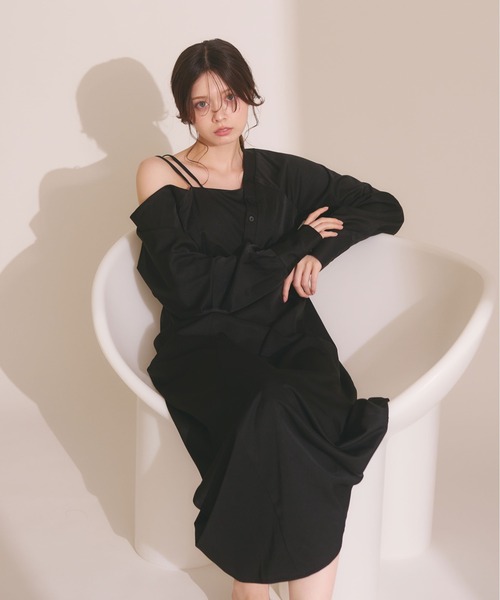 fupel（フぺル）の「One-shoulder asymmetric onepiece  / ワンショルアシンメトリーワンピース（ワンピース・レディース・ボルドー/ブラック・FREE）」の22枚目の写真