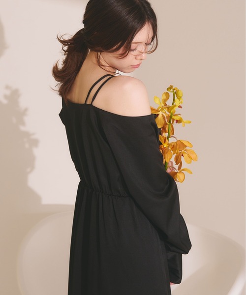 fupel（フぺル）の「One-shoulder asymmetric onepiece  / ワンショルアシンメトリーワンピース（ワンピース・レディース・ボルドー/ブラック・FREE）」の14枚目の写真