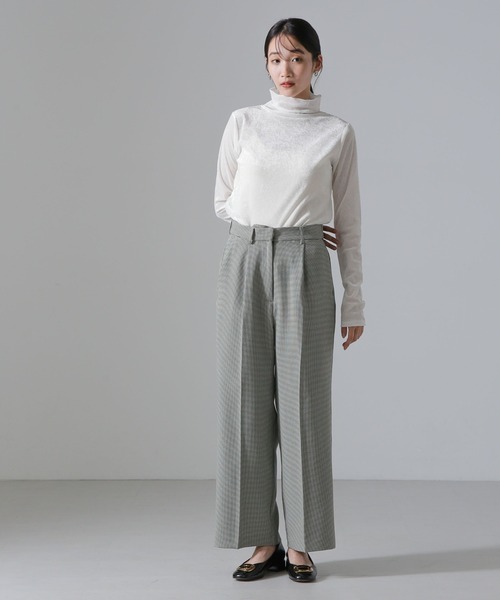 NANO universe（ナノユニバース）の「セットアップ可ウール調合繊スラックス（スラックス・レディース・グレー系その他4/その他1/ブルー系その他4・FREE）」の6枚目の写真