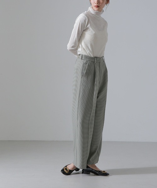 NANO universe（ナノユニバース）の「セットアップ可ウール調合繊スラックス（スラックス・レディース・グレー系その他4/その他1/ブルー系その他4・FREE）」の4枚目の写真