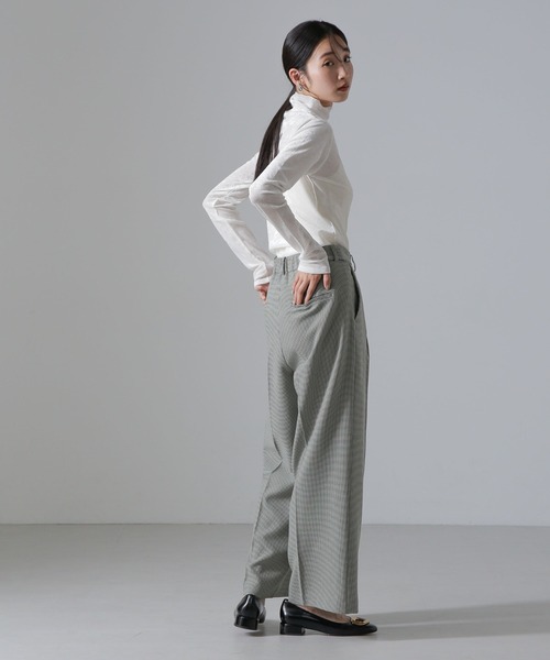 NANO universe（ナノユニバース）の「セットアップ可ウール調合繊スラックス（スラックス・レディース・グレー系その他4/その他1/ブルー系その他4・FREE）」の7枚目の写真