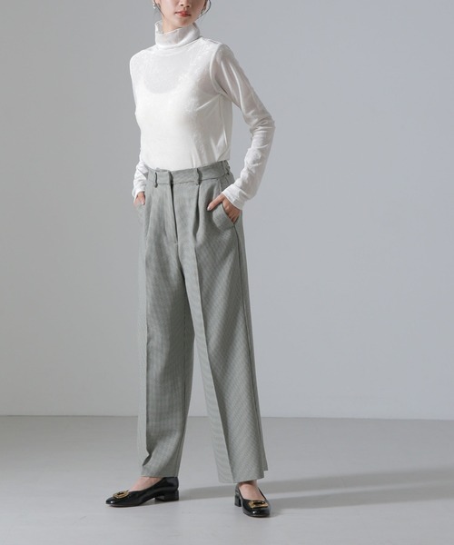 NANO universe（ナノユニバース）の「セットアップ可ウール調合繊スラックス（スラックス・レディース・グレー系その他4/その他1/ブルー系その他4・FREE）」の5枚目の写真