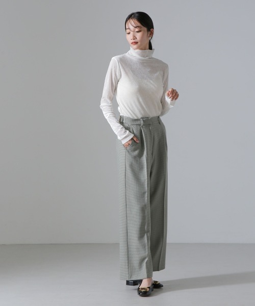 NANO universe（ナノユニバース）の「セットアップ可ウール調合繊スラックス（スラックス・レディース・グレー系その他4/その他1/ブルー系その他4・FREE）」の10枚目の写真