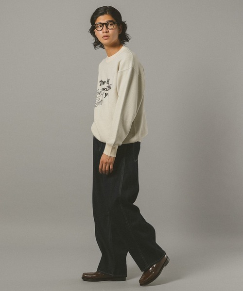 RAGEBLUE（レイジブルー）の「【UNISEX】＜wakazoo/ワカズー＞コラボ/イラストクルーネックニット（ニット/セーター・メンズ・ブラック/イエロー系その他/ネイビー/オフホワイト/ダークグレー/グリーン/オレンジ/ホワイト/ダークブラウン/その他8・SMALL/MEDIUM/LARGE）」の13枚目の写真