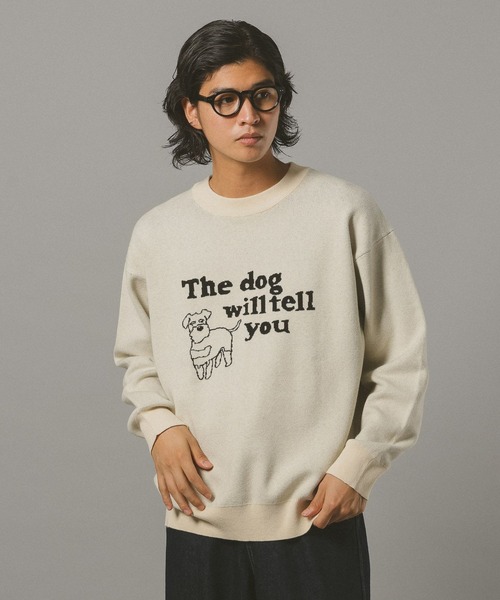 RAGEBLUE（レイジブルー）の「【UNISEX】＜wakazoo/ワカズー＞コラボ/イラストクルーネックニット（ニット/セーター・メンズ・ブラック/イエロー系その他/ネイビー/オフホワイト/ダークグレー/グリーン/オレンジ/ホワイト/ダークブラウン/その他8・SMALL/MEDIUM/LARGE）」の16枚目の写真