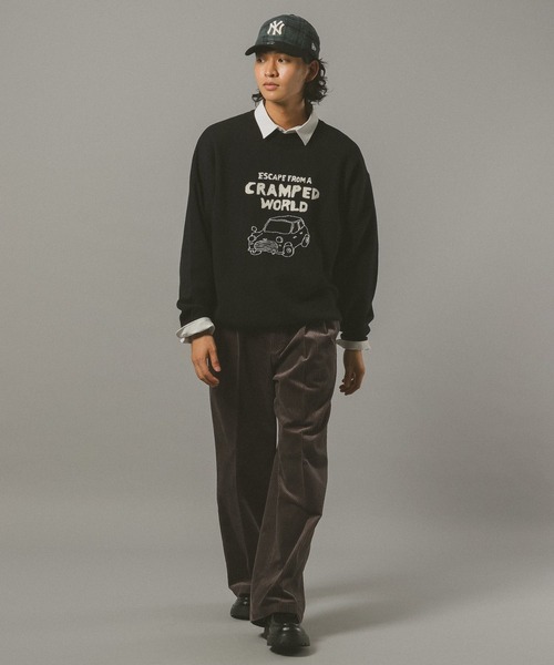 RAGEBLUE（レイジブルー）の「【UNISEX】＜wakazoo/ワカズー＞コラボ/イラストクルーネックニット（ニット/セーター・メンズ・ブラック/イエロー系その他/ネイビー/オフホワイト/ダークグレー/グリーン/オレンジ/ホワイト/ダークブラウン/その他8・SMALL/MEDIUM/LARGE）」の17枚目の写真