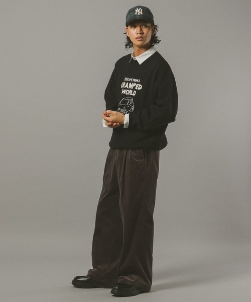 RAGEBLUE（レイジブルー）の「【UNISEX】＜wakazoo/ワカズー＞コラボ/イラストクルーネックニット（ニット/セーター・メンズ・ブラック/イエロー系その他/ネイビー/オフホワイト/ダークグレー/グリーン/オレンジ/ホワイト/ダークブラウン/その他8・SMALL/MEDIUM/LARGE）」の18枚目の写真