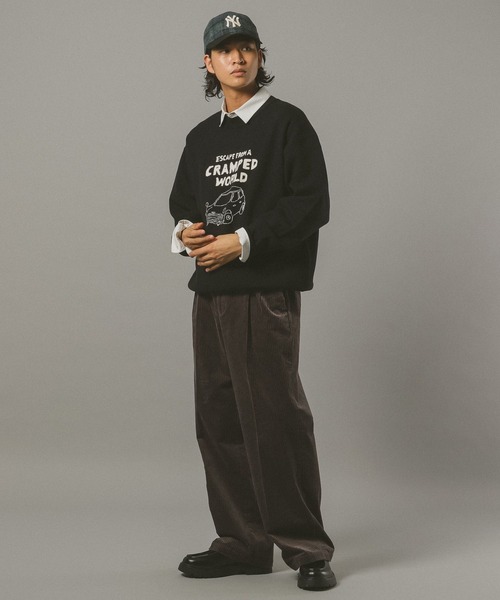 RAGEBLUE（レイジブルー）の「【UNISEX】＜wakazoo/ワカズー＞コラボ/イラストクルーネックニット（ニット/セーター・メンズ・ブラック/イエロー系その他/ネイビー/オフホワイト/ダークグレー/グリーン/オレンジ/ホワイト/ダークブラウン/その他8・SMALL/MEDIUM/LARGE）」の19枚目の写真