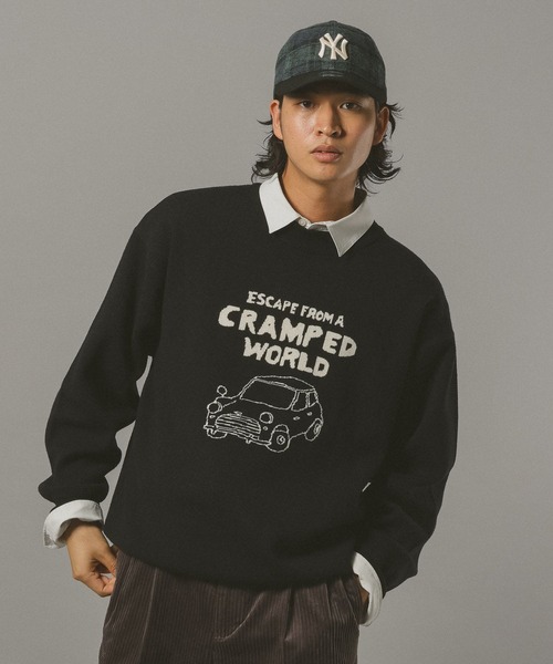 セール】【UNISEX】＜wakazoo/ワカズー＞コラボ/イラストクルーネック