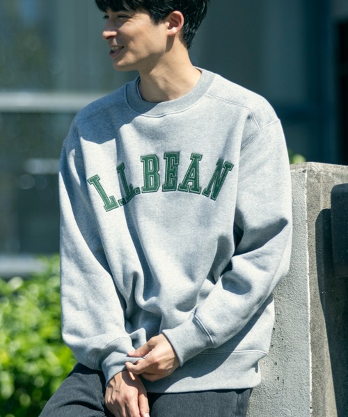L.L.Bean（エルエルビーン）の「【JAPAN EDITION】ウィンスロップ・クルーネック・スウェットシャツ（スウェット・メンズ・ライトグレー/ネイビー・MEDIUM/LARGE）」の4枚目の写真